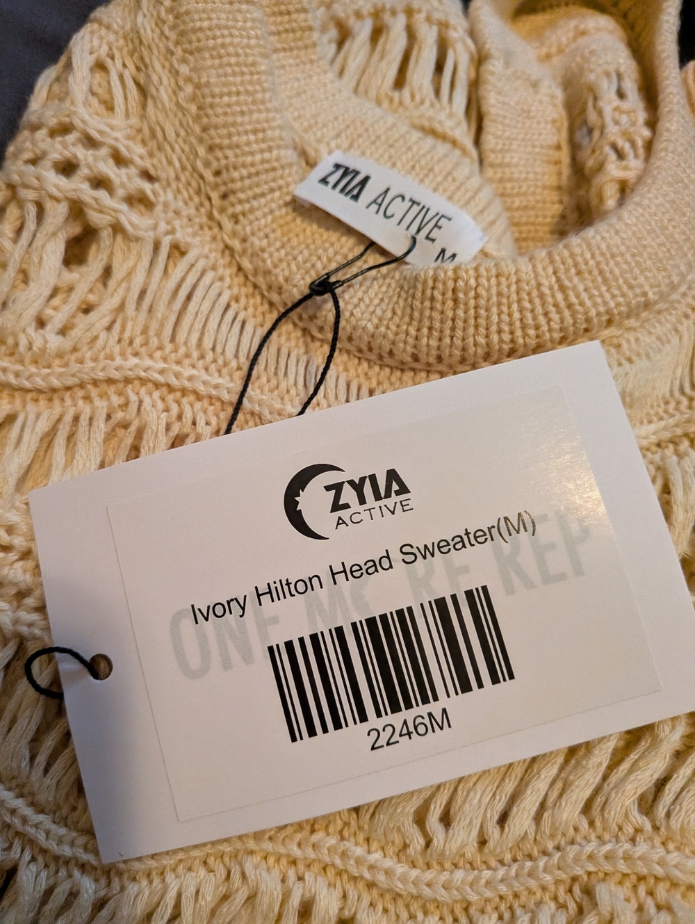 Ivory Hilton Head Crochet Open-Knit Short Sleeve Top Sweater Zyia Layered Look - Picture 6 of 6